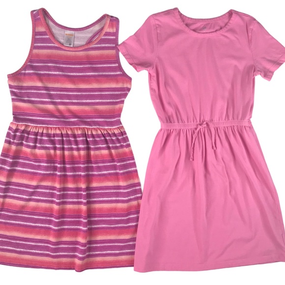 Gymboree Other - 2 GAP Gymboree Pink Cotton Dress Bundle Girl Size M L Cotton Casual Beach Ombré